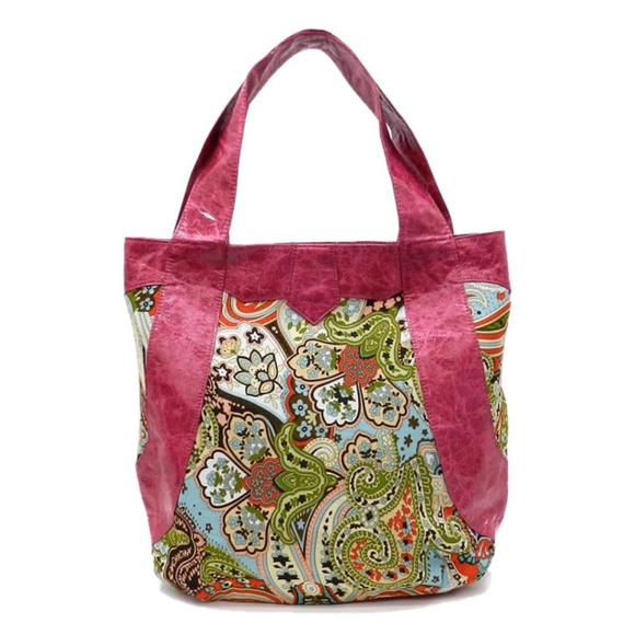 Paisley Print Multicolor Handbag Fuchsia Bag - Picture 1 of 2